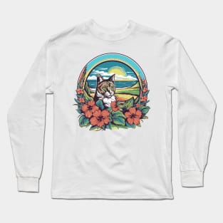 Vintage Hawaiian Kitty Long Sleeve T-Shirt